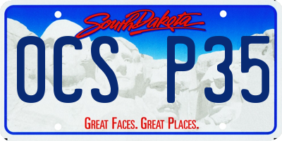 SD license plate 0CSP35