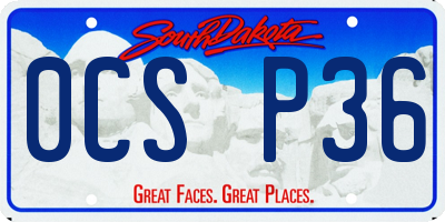 SD license plate 0CSP36