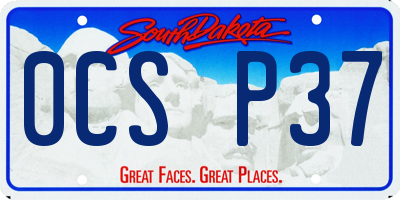 SD license plate 0CSP37