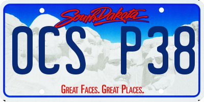 SD license plate 0CSP38