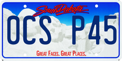 SD license plate 0CSP45