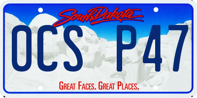 SD license plate 0CSP47