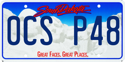 SD license plate 0CSP48