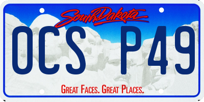 SD license plate 0CSP49