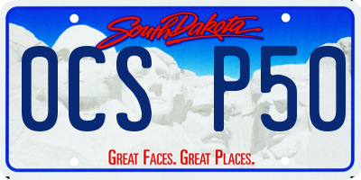 SD license plate 0CSP50