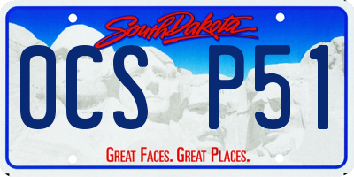 SD license plate 0CSP51