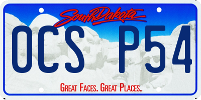 SD license plate 0CSP54