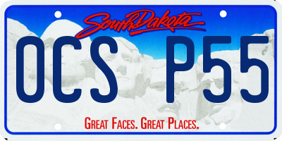 SD license plate 0CSP55