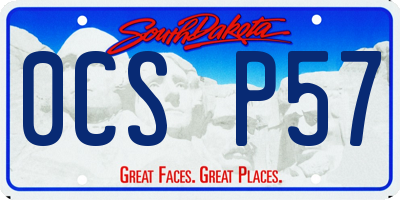 SD license plate 0CSP57