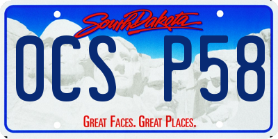 SD license plate 0CSP58