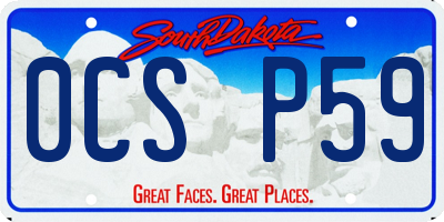 SD license plate 0CSP59