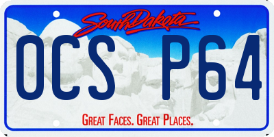 SD license plate 0CSP64