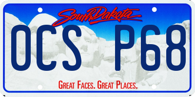 SD license plate 0CSP68