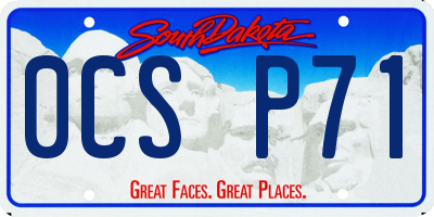 SD license plate 0CSP71