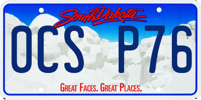 SD license plate 0CSP76