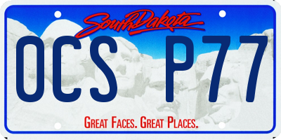 SD license plate 0CSP77