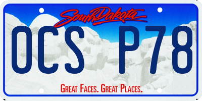 SD license plate 0CSP78