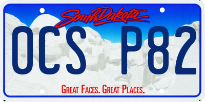 SD license plate 0CSP82