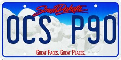 SD license plate 0CSP90