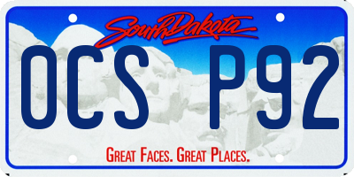 SD license plate 0CSP92