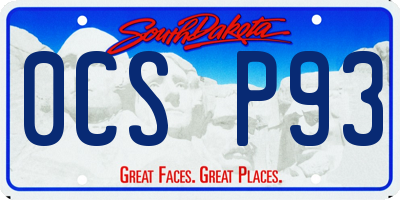 SD license plate 0CSP93