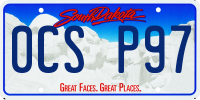 SD license plate 0CSP97
