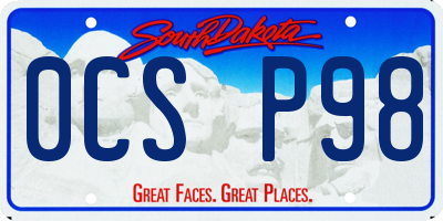 SD license plate 0CSP98
