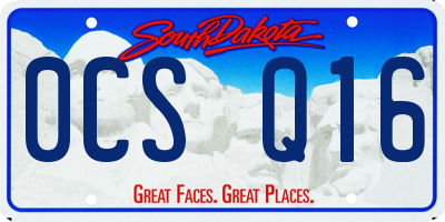 SD license plate 0CSQ16