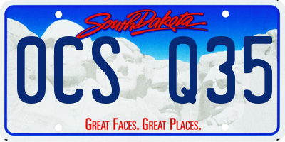 SD license plate 0CSQ35