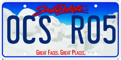 SD license plate 0CSR05