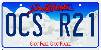 SD license plate 0CSR21