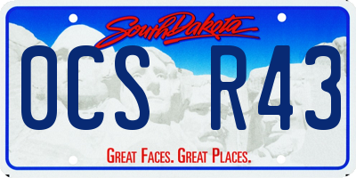 SD license plate 0CSR43