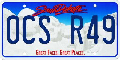 SD license plate 0CSR49