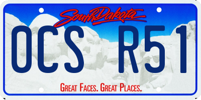 SD license plate 0CSR51