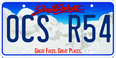 SD license plate 0CSR54