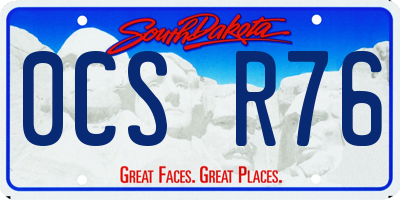SD license plate 0CSR76