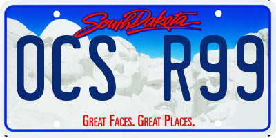 SD license plate 0CSR99