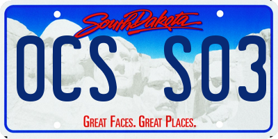 SD license plate 0CSS03