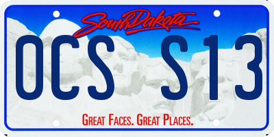 SD license plate 0CSS13
