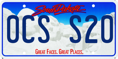 SD license plate 0CSS20