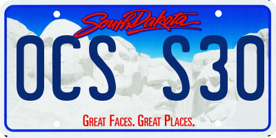SD license plate 0CSS30