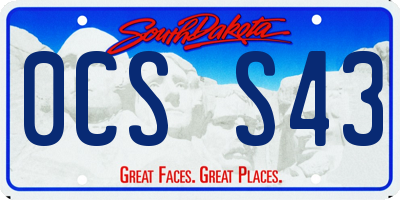 SD license plate 0CSS43