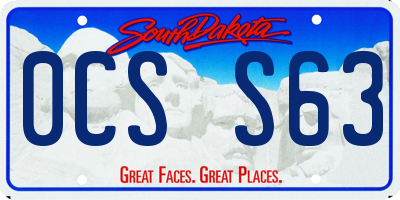 SD license plate 0CSS63
