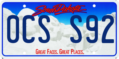 SD license plate 0CSS92
