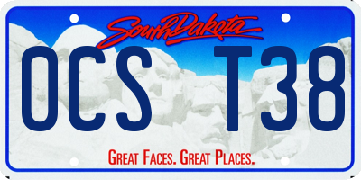 SD license plate 0CST38