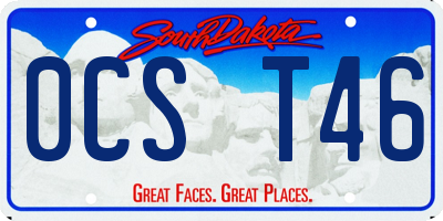 SD license plate 0CST46