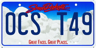 SD license plate 0CST49