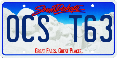 SD license plate 0CST63