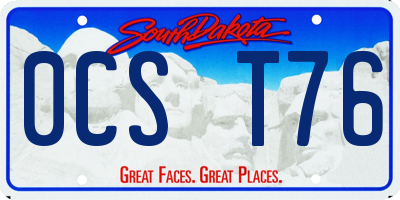 SD license plate 0CST76