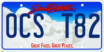 SD license plate 0CST82